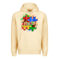 Pina Colada autism puzzle pieces Premium Hoodie - Zillion Design Studio