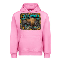 Fuchsia Pink stay wild aztec bison Urban Hoodie - RanaPortraitStore