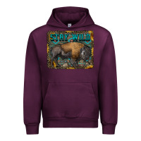 Mauve Wine stay wild aztec bison Urban Hoodie - RanaPortraitStore