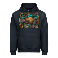 Navy stay wild aztec bison Urban Hoodie - RanaPortraitStore