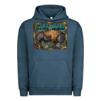 Pigment Midnight Navy stay wild aztec bison Urban Hoodie - RanaPortraitStore