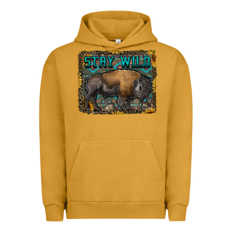 Stay Wild Aztec Bison Urban Hoodie by RanaPortraitStore | Teevron