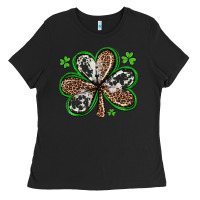 Black western st patricks day shamrocks Ladies Tee - Artiststas