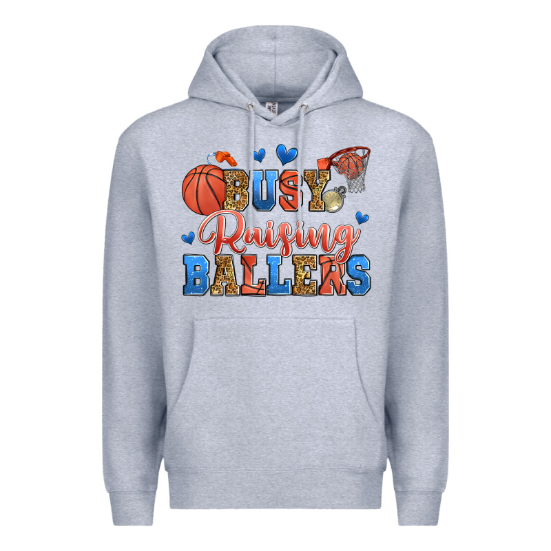 Busy Raising Ballers Basketball Premium Hoodie by Zillion Design Studio | Teevron