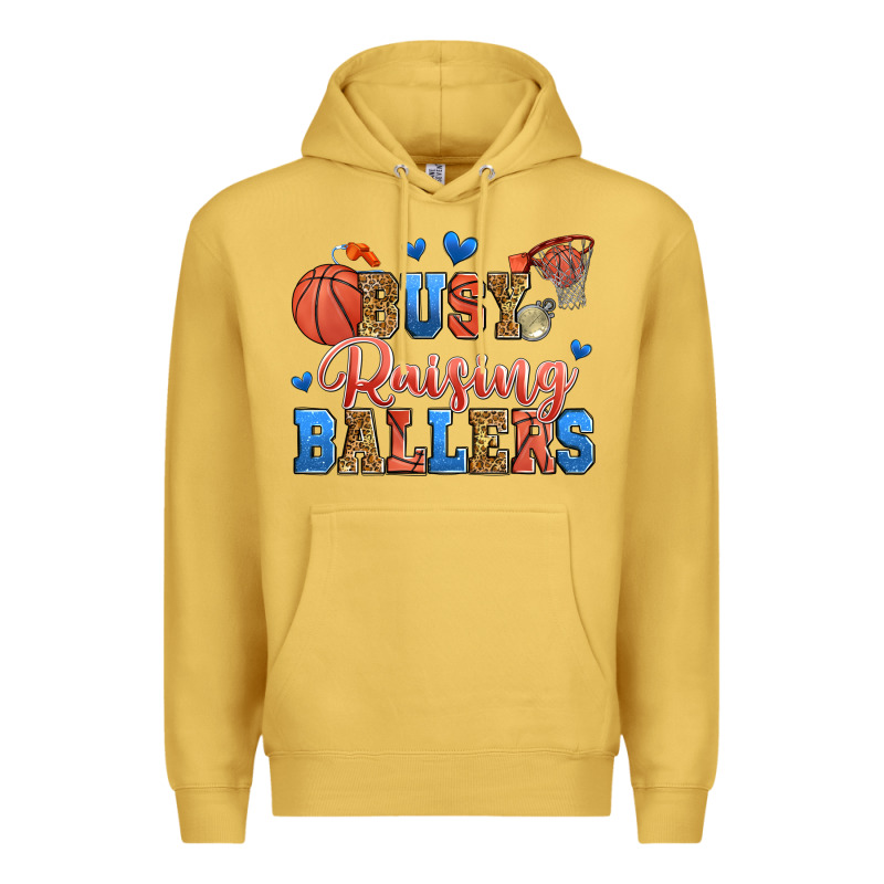 Busy Raising Ballers Basketball Premium Hoodie by Zillion Design Studio | Teevron