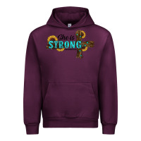 Mauve Wine she i̇s strong western cross Urban Hoodie - RanaPortraitStore