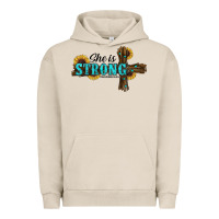 Pigment French Oak she i̇s strong western cross Urban Hoodie - RanaPortraitStore