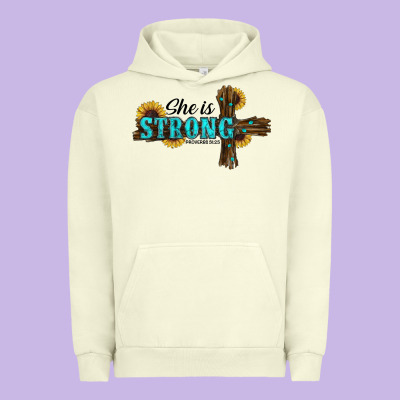 She İs Strong Western Cross Urban Hoodie Designed By Ranaportraitstore