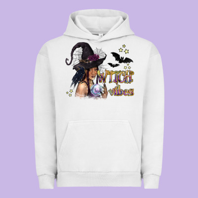 Black Witch Vibes Urban Hoodie Designed By Texasbilliewilder