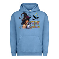 Pigment Pebble Blue Black Witch Vibes Urban Hoodie - texasbilliewilder