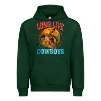 Forest Green long live the cowboys Urban Hoodie - Zillion Design Studio