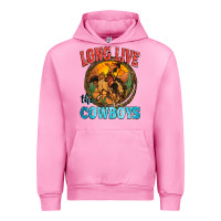 Fuchsia Pink long live the cowboys Urban Hoodie - Zillion Design Studio
