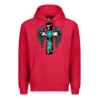 Cardinal cross faith gemstone wings Premium Hoodie - RanaPortraitStore