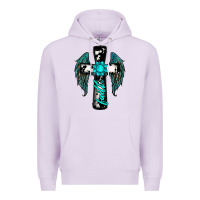 Lilac cross faith gemstone wings Premium Hoodie - RanaPortraitStore