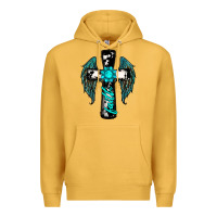 Mustard cross faith gemstone wings Premium Hoodie - RanaPortraitStore