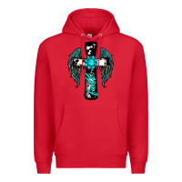 Red cross faith gemstone wings Premium Hoodie - RanaPortraitStore