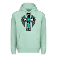 Seafoam cross faith gemstone wings Premium Hoodie - RanaPortraitStore