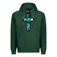 Sports Green cross faith gemstone wings Premium Hoodie - RanaPortraitStore