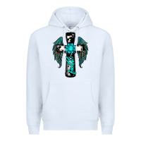 White cross faith gemstone wings Premium Hoodie - RanaPortraitStore