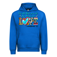 Cobalt let all that you do be done in love Urban Hoodie - Zillion Design Studio
