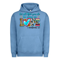 Pigment Pebble Blue let all that you do be done in love Urban Hoodie - Zillion Design Studio