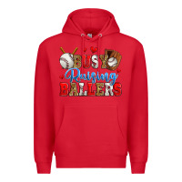 Red busy raising ballers baseball Premium Hoodie - Zillion Design Studio