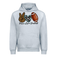 Heather Grey peace love football Urban Hoodie - RanaPortraitStore