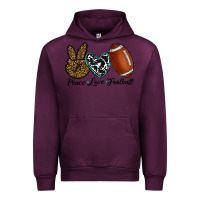 Mauve Wine peace love football Urban Hoodie - RanaPortraitStore