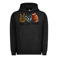 Pigment Black peace love football Urban Hoodie - RanaPortraitStore