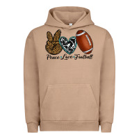 Pigment Burro peace love football Urban Hoodie - RanaPortraitStore