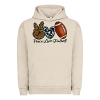 Pigment French Oak peace love football Urban Hoodie - RanaPortraitStore