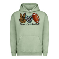 Pigment Oil Green peace love football Urban Hoodie - RanaPortraitStore