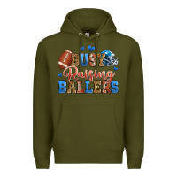 Army Green busy raising ballers american football Premium Hoodie - Zillion Design Studio