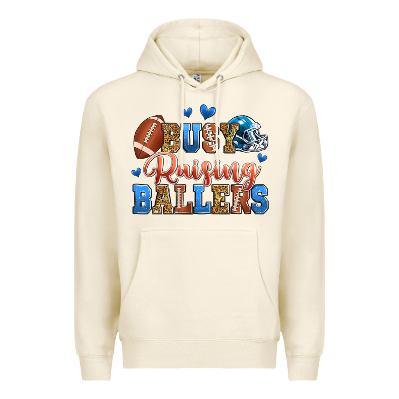 Busy Raising Ballers American Football Premium Hoodie by Zillion Design Studio | Teevron