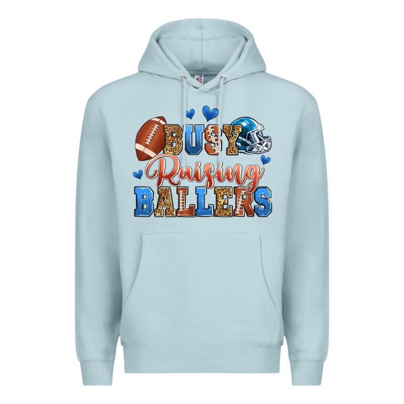 Busy Raising Ballers American Football Premium Hoodie by Zillion Design Studio | Teevron