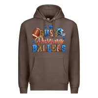 Coffee busy raising ballers american football Premium Hoodie - Zillion Design Studio