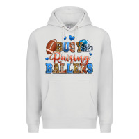 Dove Grey busy raising ballers american football Premium Hoodie - Zillion Design Studio