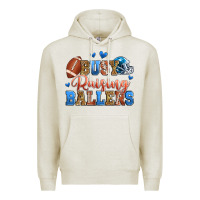 Oatmeal Heather busy raising ballers american football Premium Hoodie - Zillion Design Studio