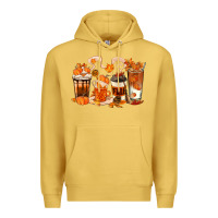 Antique Gold Fall Coffee Cups Premium Hoodie - texasbilliewilder
