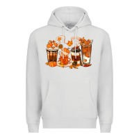 Dove Grey Fall Coffee Cups Premium Hoodie - texasbilliewilder