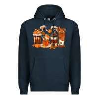 Navy Fall Coffee Cups Premium Hoodie - texasbilliewilder