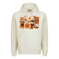 Oatmeal Heather Fall Coffee Cups Premium Hoodie - texasbilliewilder