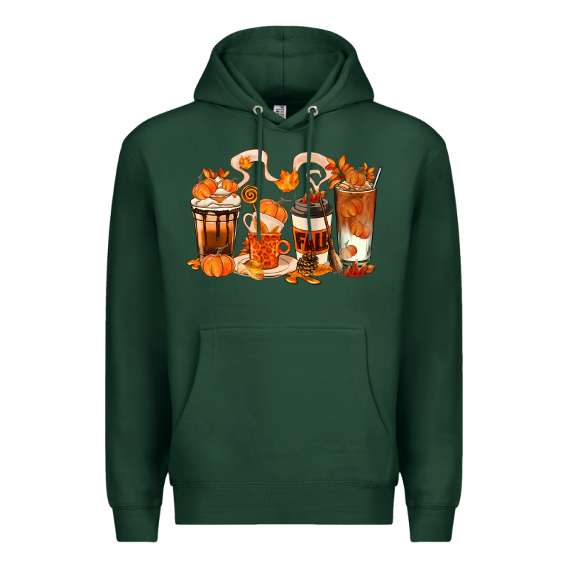 Fall Coffee Cups Premium Hoodie by texasbilliewilder | Teevron