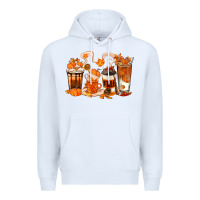 White Fall Coffee Cups Premium Hoodie - texasbilliewilder