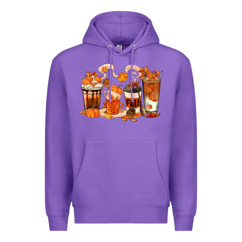Fall Coffee Cups Premium Hoodie by texasbilliewilder | Teevron