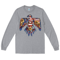 Heather Grey thunderbird usa Long Sleeve Tee - BarkalooDesign