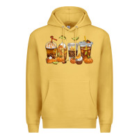 Antique Gold Fall Coffee Cups Premium Hoodie - texasbilliewilder