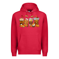Cardinal Fall Coffee Cups Premium Hoodie - texasbilliewilder