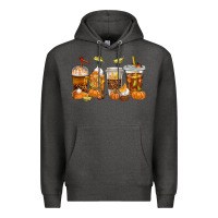 Charcoal Heather Fall Coffee Cups Premium Hoodie - texasbilliewilder