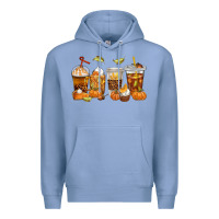 Colony Blue Fall Coffee Cups Premium Hoodie - texasbilliewilder